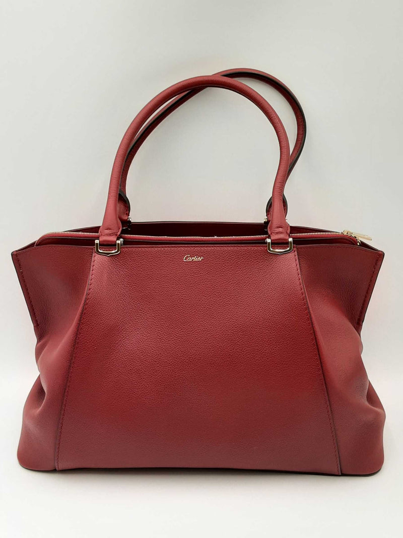 Cartier C De Cartier Burgundy Leather Shoulder Bag Eb0924rxzdu