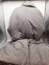 Louis Vuitton Gray Cashmere Cotton Blend Puffy Long Coat Size 52 Do0326lworde
