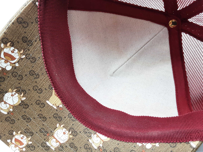 Gucci X Doraemon Tan Gg Supreme Red Baseball Hat Size M Do1125wexde