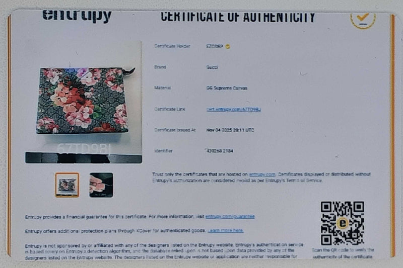 Gucci Blooms Cosmetic Pouch In Gg Supreme & Dry Rose Coated Canvas Fw1125orzdu