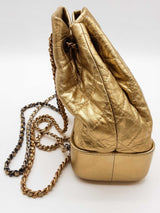 Chanel Gabrielle Metallic Gold Quilted Leather Backpack Do0525lrxzde