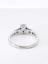0.91 Ctw Diamond & 18k Gold Cathedral Engagement Ring 4.6g Size 7.75 Fw0426ezxdu