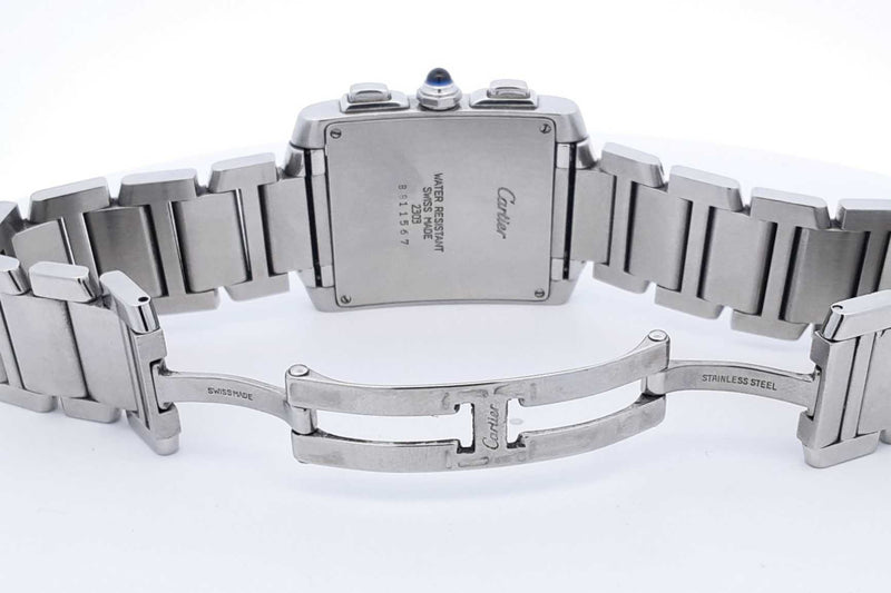 Cartier Tank Francaise Chronograph Quartz 28mm Stainless Steel Watch Eb824lrxzsa