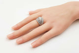 4.05 Ctw Diamond (Clarity Enhanced/fracture Filled) 18k Gold Ring 8.2g Size 7.75