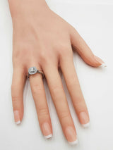 0.93 Cttw Princess Cut Diamond & 14k White Gold Double Halo Ring 4.3 Grams Size 6.5 Fw0626pzxdu