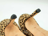 Manolo Blahnik Peep Toe Pumps In Leopard Print Suede Size Eu 35 Us 5 Fw0725rxdu