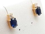 Sapphires Diamonds 14k Yellow Gold 2.0g Stud Earrings Do0526lwede