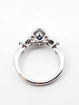 Vera Wang Love 0.88 Cttw Diamond, Sapphire, & 14k White Gold Engagement Ring 5.3 Grams Size 6.25 Fw0726erxdu