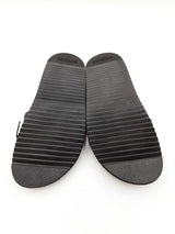 Moschino Black Leather & Metal Logo Slide Sandals Size 12 Fw0926pxdu