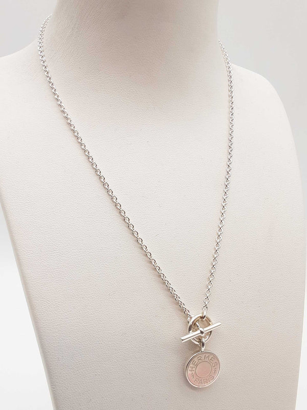 Hermes Amulettes Ex- Libris 0.925 Silver 16.1g Pendant Chain 16 In Do0525ooxde