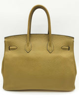 Hermes Birkin 35 Vert Chatreuse Green Clemence Palladium Handbag Do0325erxzde