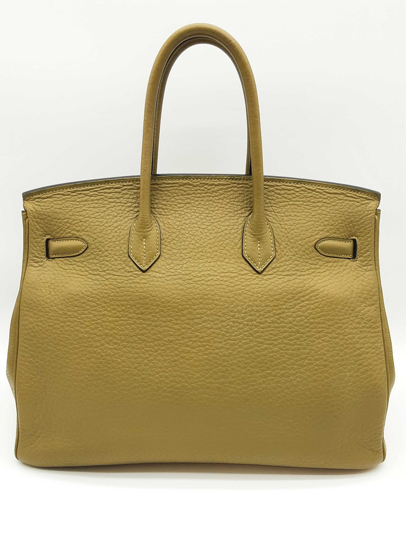 Hermes Birkin 35 Vert Chatreuse Green Clemence Palladium Handbag Do0325erxzde