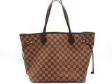 Louis Vuitton Damier Ebene Mm Neverfull Brown Handbag Aa0826wxzsa