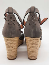 Coach Kelsi Gray Suede Espadrille Sandal Heels Size Eu 37.5 Do0425lxde
