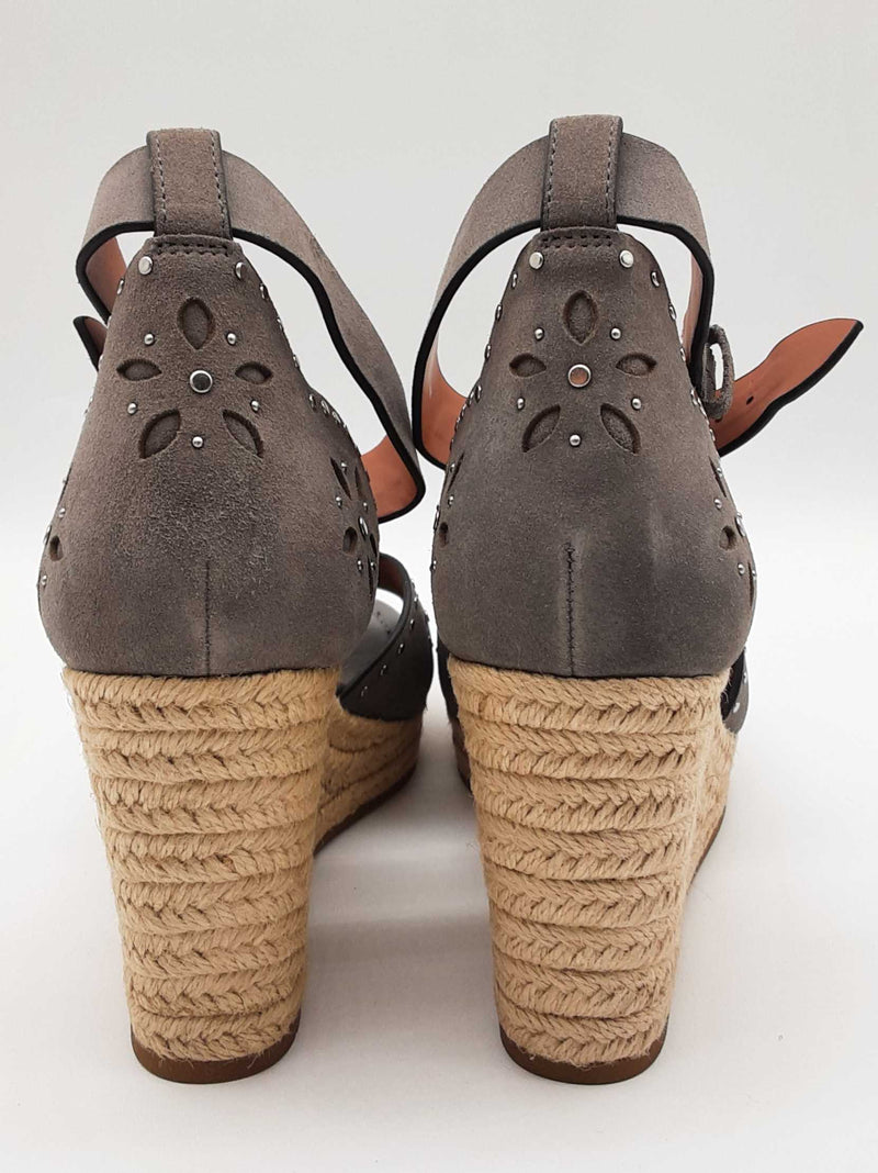 Coach Kelsi Gray Suede Espadrille Sandal Heels Size Eu 37.5 Do0425lxde