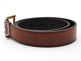 Saint Laurent Ysl Monogram Leather Belt Brown Size 24-28 Aa0726lrzsa