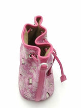 Mcm Pink Monogram Jacquard Dessau Drawstring Bucket Bag Eb1026crsa