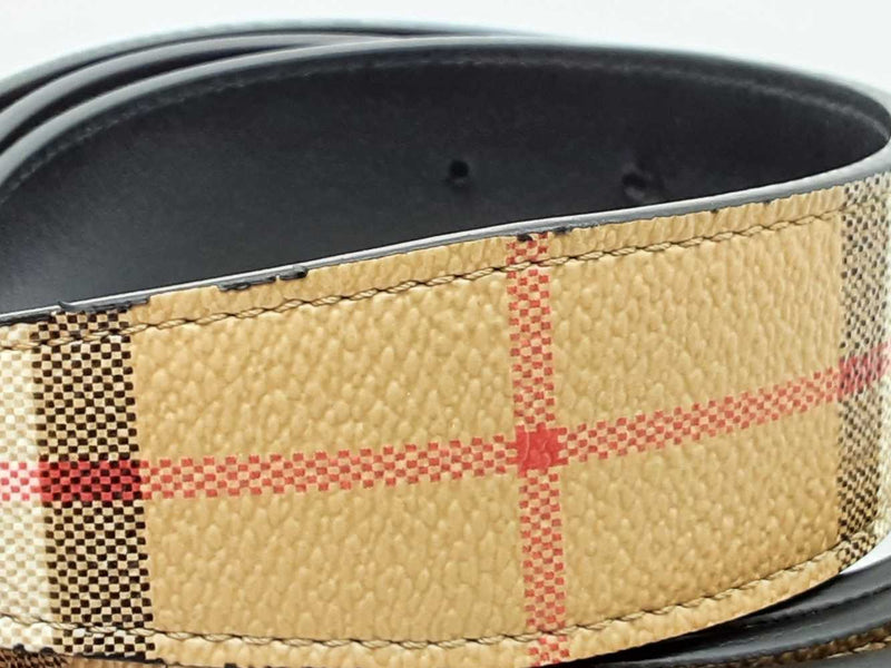 Burberry Check Reversible Belt With Gold Tone Tb Buckle Eb0924lrxdu