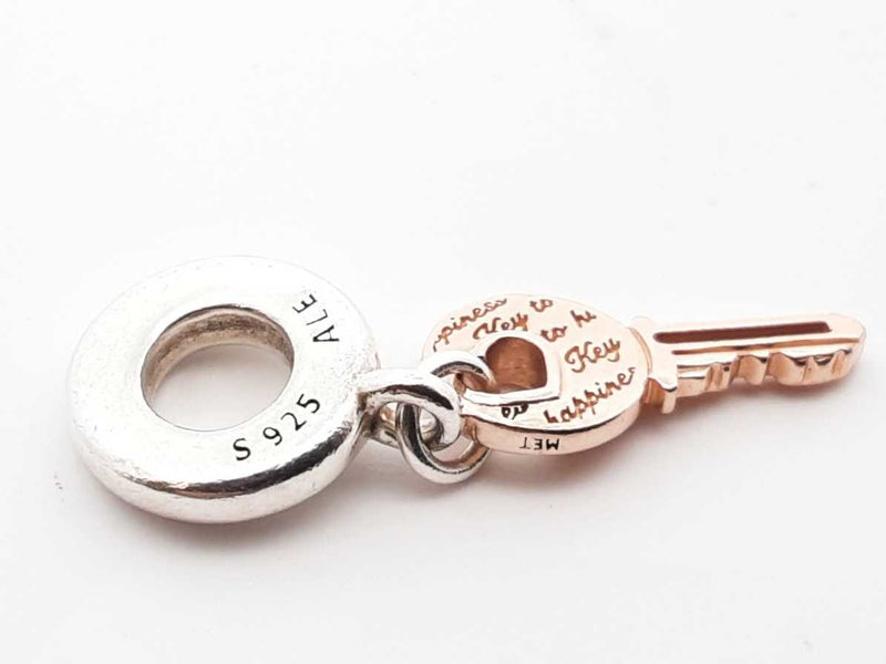Pandora .925 Silver 1.8g Two Tone Key Charm Lh1025lxde