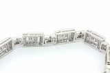 2.08cttw Diamond Greek Key Bracelet In 18k White Gold 15.8g 6.5 In Eb0926lpxzsa