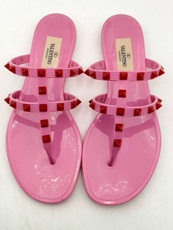 Valentino Garavani Pink Jelly Rockstud Sandals Size 35 Eb0125lxzsa