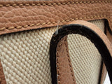 Gucci Swing Tote Bag Beige Canvas Brown Leather Sd0526rirde