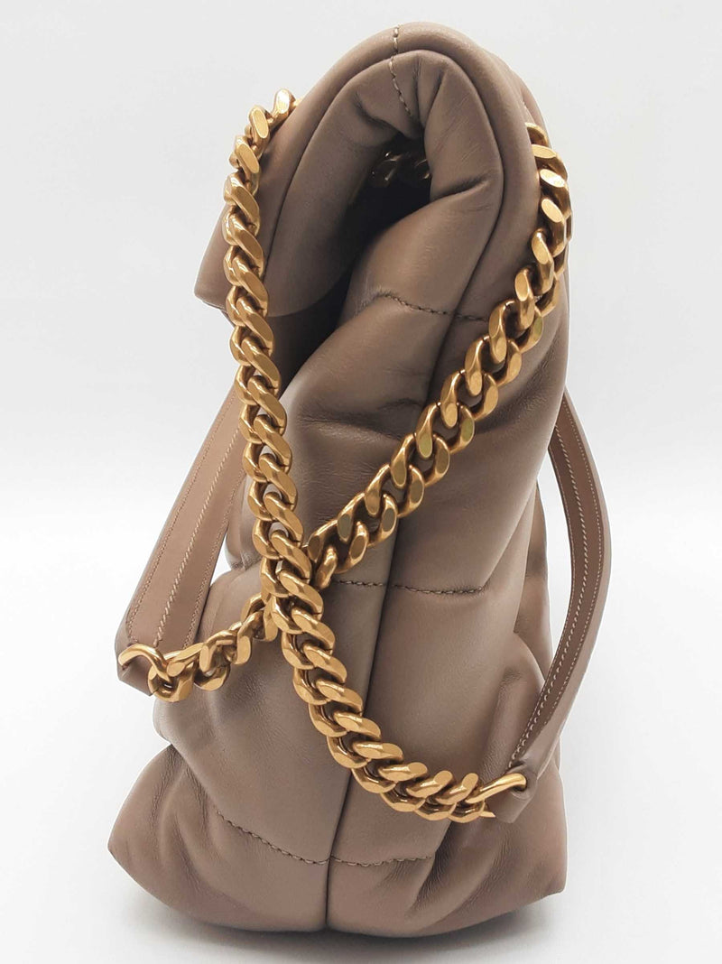 Yves Saint Laurent Ysl Loulou Beige Puffer Leather Shoulder Bag Do0925sxzde