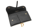 Christian Dior Saddle Wallet With Chain In Black Leather Fw1025pzxdu
