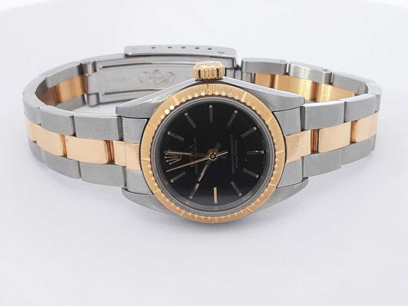Rolex Oyster Perpetual 18k Yellow Gold & Stainless Steel Watch 24mm Aa0925olxzsa