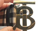Burberry Check Belt With Gold-tone Tb Buckle Size S Eb0626lxzsa