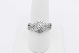 1.17cttw Diamond 14k White Gold Wedding Set 6.5 Grams Size 8 Eb0526cxzsa