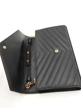 Yves Saint Laurent Matelasse Chevron Quilted Wallet With Chain Eb0726orxsa