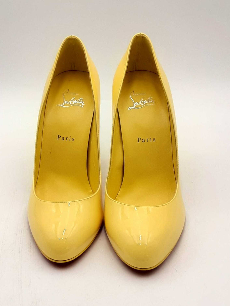 Christian Louboutin Dolly Yellow Patent Leather Pumps Size 40 Eb1224lrxsa