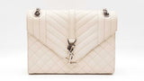 Ysl Saint Laurent Envelope Medium White Quilted Leather Shoulder Bag Sd0526wrzdu