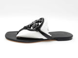 Tory Burch Jeweled Miller Thong Sandals In Black Leather Size 9.5 Fw0626rxdu