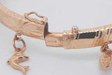 18k Yellow Gold Bangle Bracelet With Charms 14.4 Grams Eb0226crxsa