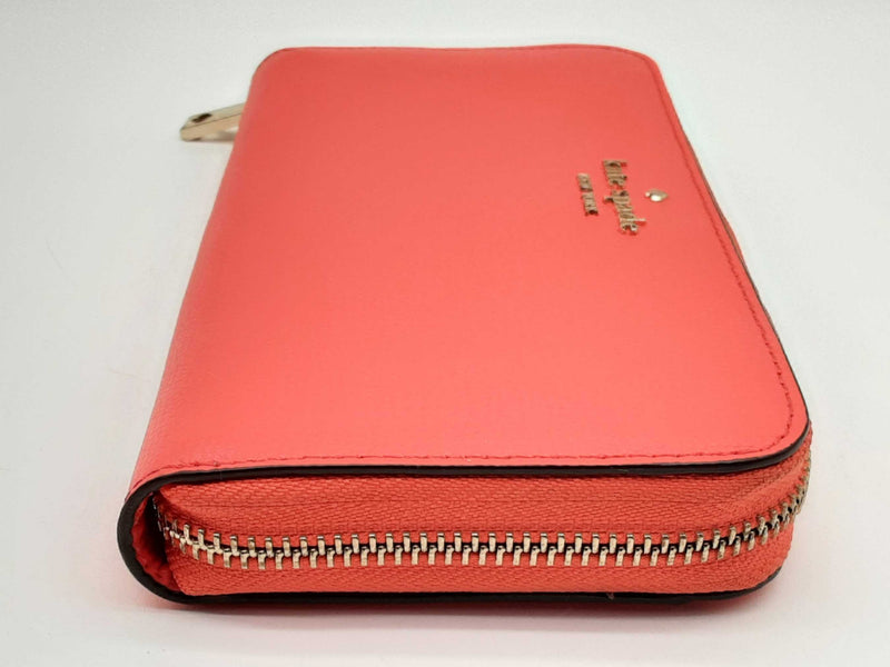 Kate Spade Staci Continental Red Orange Leather Zipper Wallet Do1024lrde