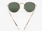 Ray-ban Round Metal Sunglasses In Arista Gold-tone With Green Lenses Fw1026czdu