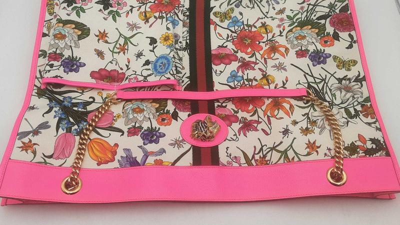 Gucci Canvas Flora Large Rajah Chain Tote Bag Sd0525czxsa