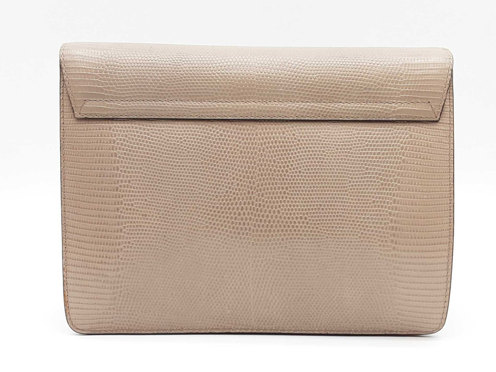 Dolce & Gabbana Lucia Grey Lizard Embossed Shoulder Bag