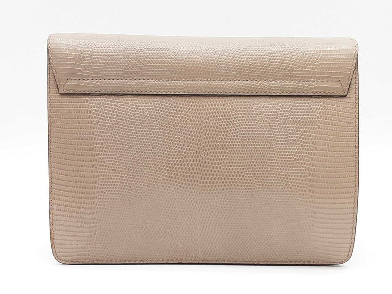 Dolce & Gabbana Lucia Grey Lizard Embossed Shoulder Bag