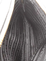 Prada Vitello Daino Black Leather Double Zip Camera Crossbody Bag Eb1026sxzsa