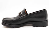 Gucci Horsebit Black Leather Lug Sole Loafers Size 10.5 Eb0325pxzdu