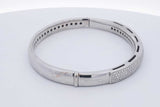 Casa Gi 18k White Gold Pave Diamond Hinged Bangle Bracelet 35.7g Eb0326wexzdu