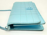 Burberry Lola Cool Sky Blue Quilted Leather Crossbody Clutch Do1224lxzde