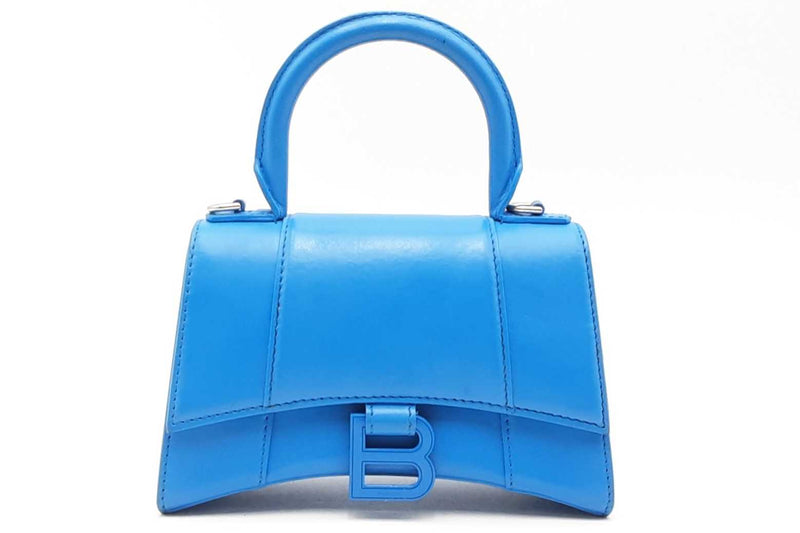 Balenciaga Hourglass Blue Leather Top Handle Bag Eb1024orxsa