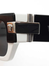 Versace Black & White Acetate Full Rim Rectangular Sunglasses Fw0326crdu