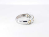 4.15 Cttw Yellow Sapphire & Diamond Half-eternity Platinum Ring With Cert 9.7 Grams Size 7.5 Fw1125owzxdu