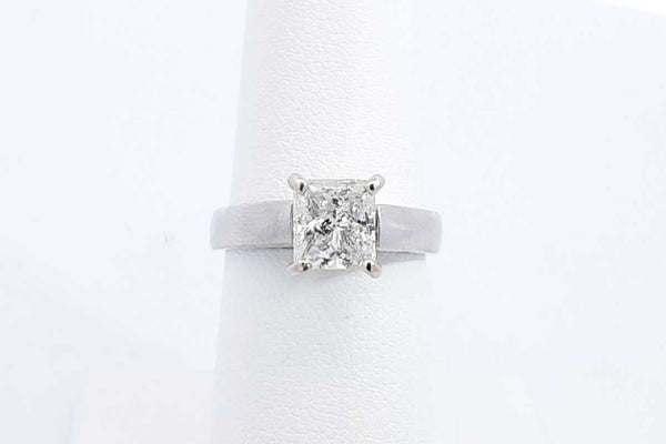 Approx. 0.75ctw Princess Cut Diamond Ring Platinum 7.7 Grams Size 6 Eb0924prxdu