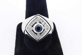 Diamond & Blue Gemstone Ring In 14k White Gold 16.7 Grams Size 14.25 Eb0926srxsa